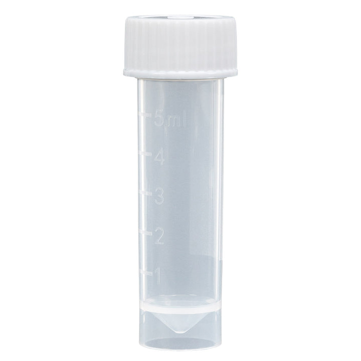 Globe Scientific 6101-TUBE Transport tube 5mL PP self-standing no screwcap molded graduations 250/bag