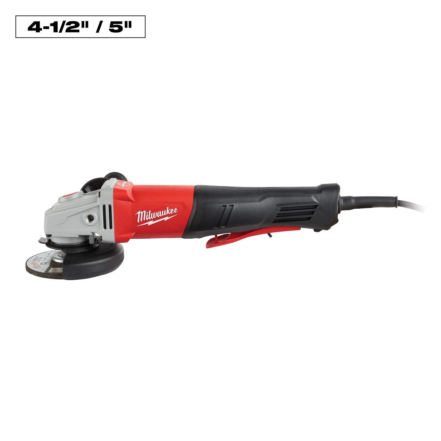 Milwaukee Tool 6143-31 11 Amp 4-1/2” / 5” Braking Small Angle Grinder Paddle No-lock, 1 EA