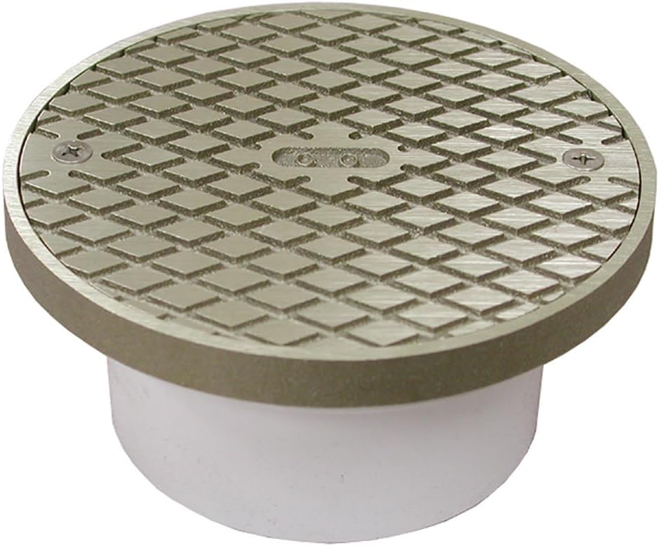 Jones Stephens C60165 3" x 4" PVC General Purpose Cleanout with 5" Polished Brass Cover with Ring