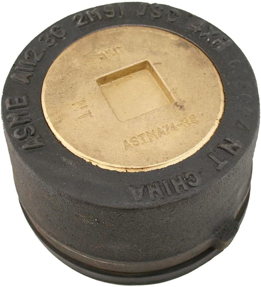 Jones Stephens C36114 4" Service Weight Push-On Cleanout with Gasket with Countersunk Plug - 3-1/4" Height