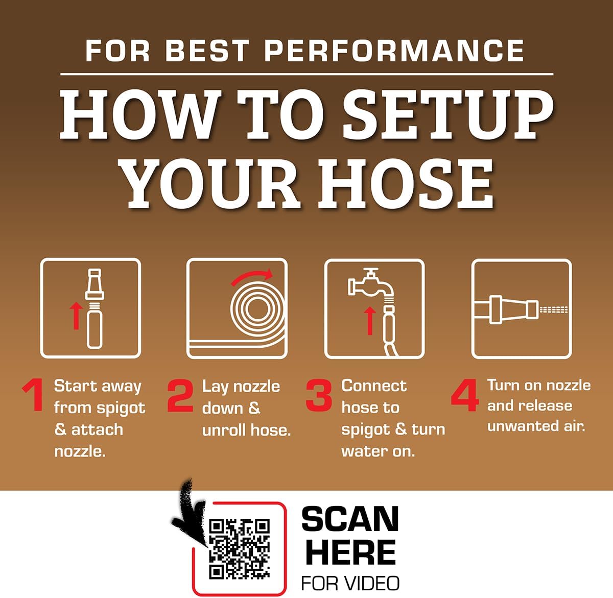 Colors HFZC550BR-E Std Grip Garden Hose 5/8" x 50' 3/4" - 11 1/2 GHT Fittings, Brown Mulch