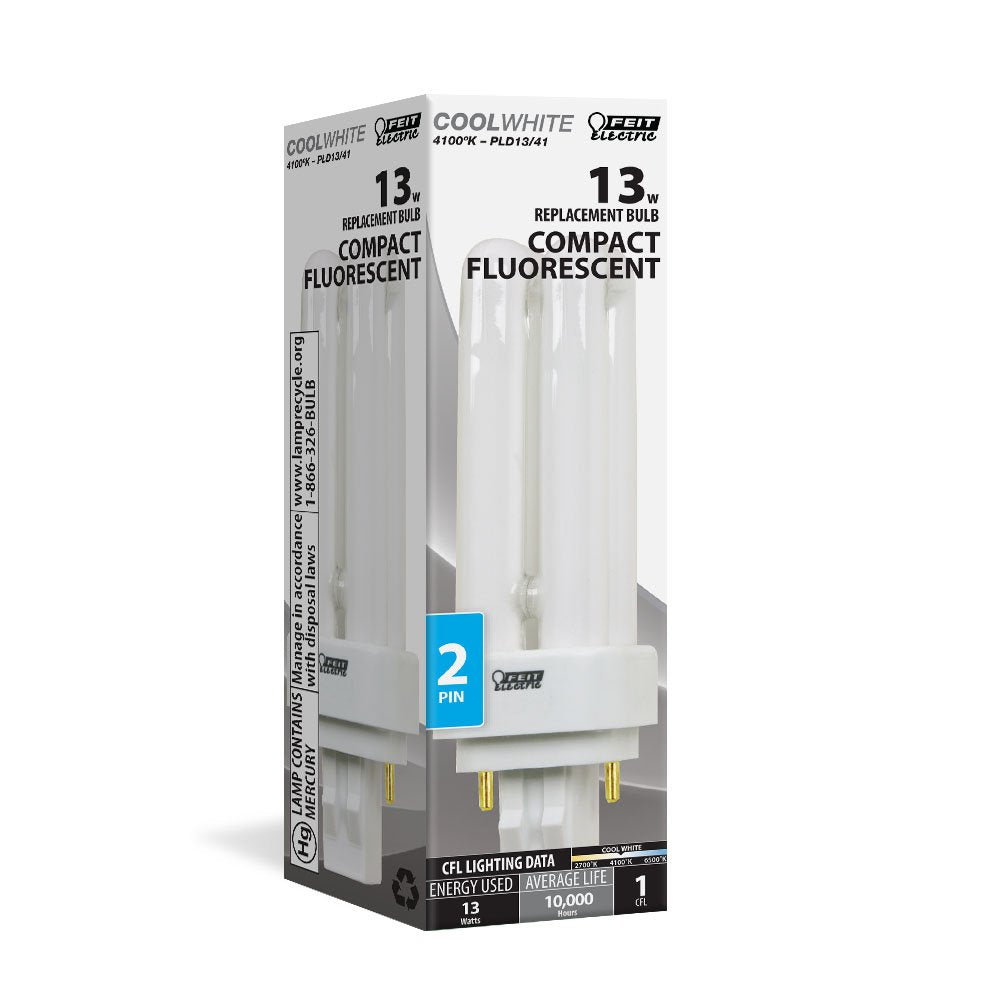 Feit Electric PLD13/41 13W Cool White (4100K) GX23-2 Fluorescent PL Bulb