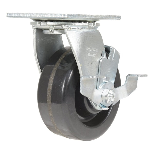 Vestil CST-VE-5X2PH-SWB Phenolic Swivel With Brake Caster 5 In. Diameter x 2 In. Width 1000 Lb. Capacity Black