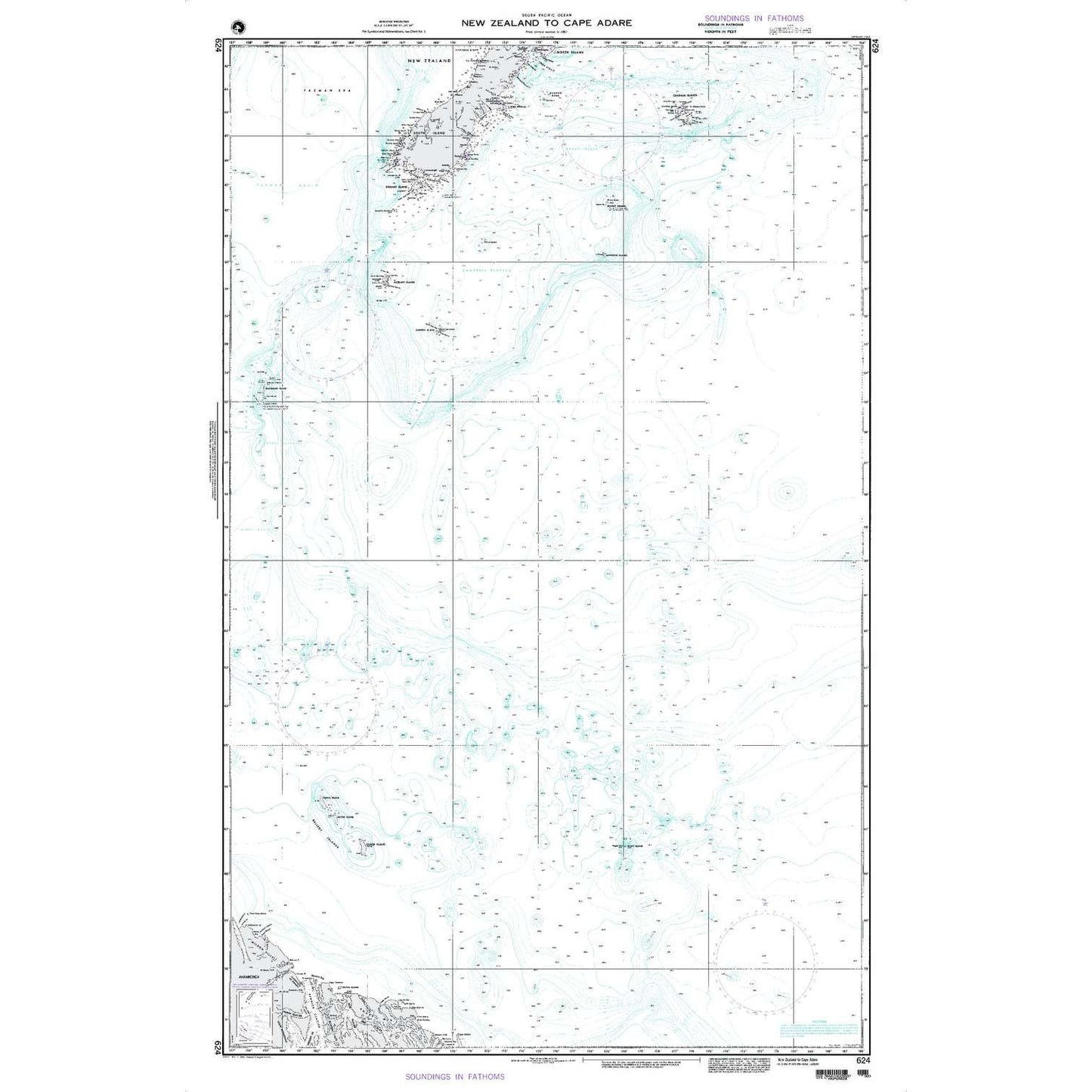 Paradise Clay NGA_624 NGA Chart South Pacific Ocean New Zealand to Cape Adare