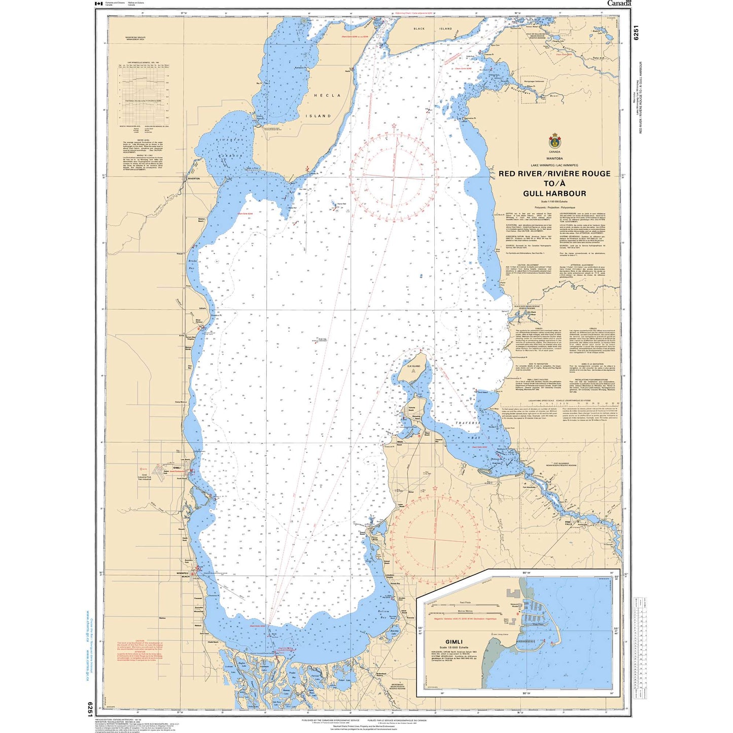 Paradise Clay CAN6251 CHS Chart Red River / Rivière Rouge to/ Gull Harbour