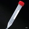 Globe Scientific 6271 Centrifuge Tube 15mL Attached Red Screw Cap PP Printed Graduations STERILE 50/Rack 10 Racks/Unit
