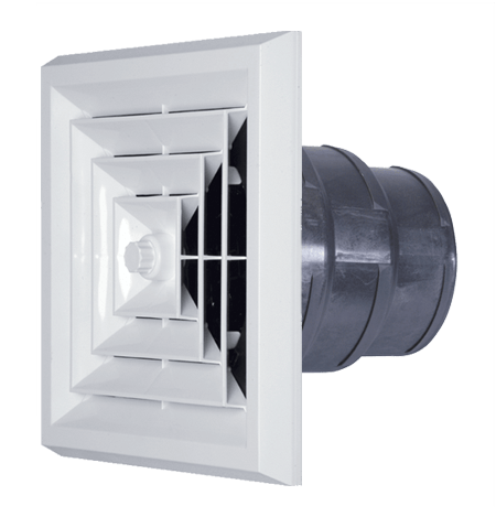 Havaco HT-GRB-S1D Square Ceiling Diffuser and Reducing Boot with Rotary Damper