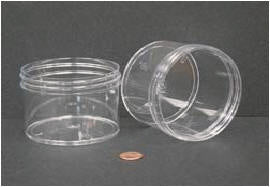 Globe Scientific 6394 Jar Wide Mouth 240mL (8oz) PS 89mm Opening 3 3/16 x 2 3/8" (Screw Cap Packaged Separately)