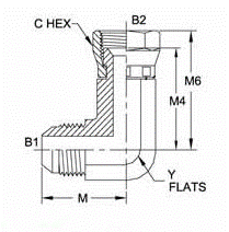 Brennan 6500-L-16-16-SS 16MJ-16FJs 90 Elbow Long STNLS