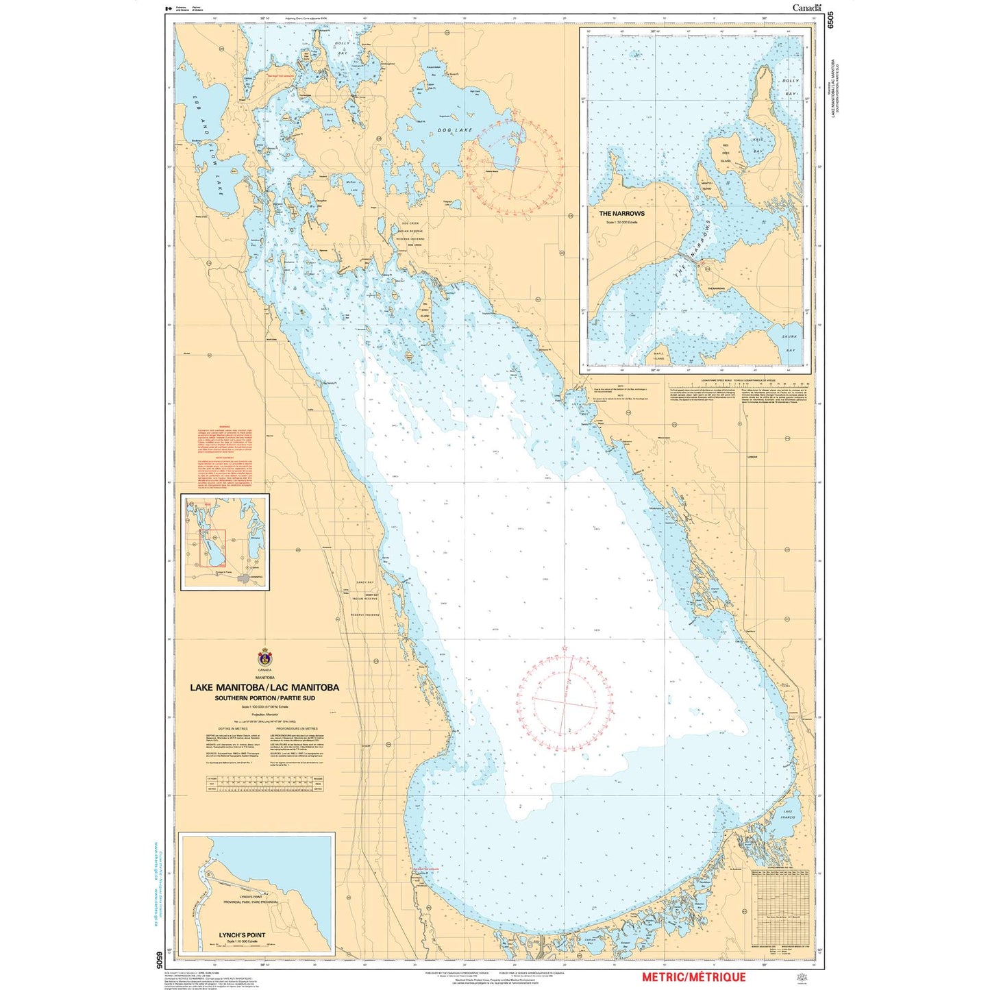 Paradise Clay CAN6505 CHS Chart Lake Manitoba / Lac Manitoba (Southern Portion / Partie sud)