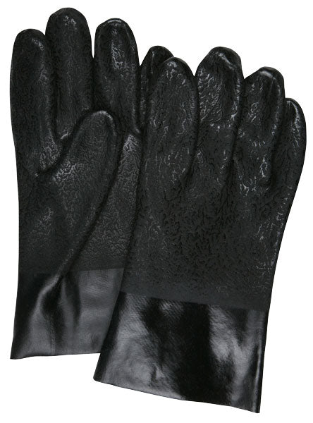 MCR Safety 6510S PVC Coated Work Gloves Double Dipped with Textured Black PVC Soft Interlock Lining 10 Inch Length (1 DZ)