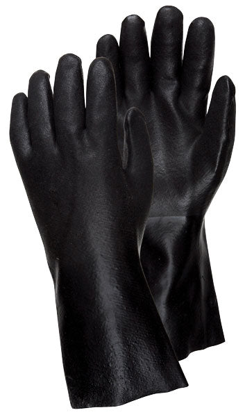 MCR Safety 6522SJ PVC Coated Work Gloves Double Dipped with Sandy Black PVC Soft Jersey Lining 12 Inch Length (1 DZ)