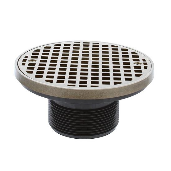 Jones Stephens D56404 3" IPS PVC Spud with 6" Nickel Bronze Strainer with Ring