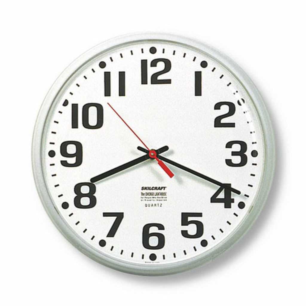 AbilityOne 6645013897951 Clock Wall Slimline White 12 3/4" Quartz