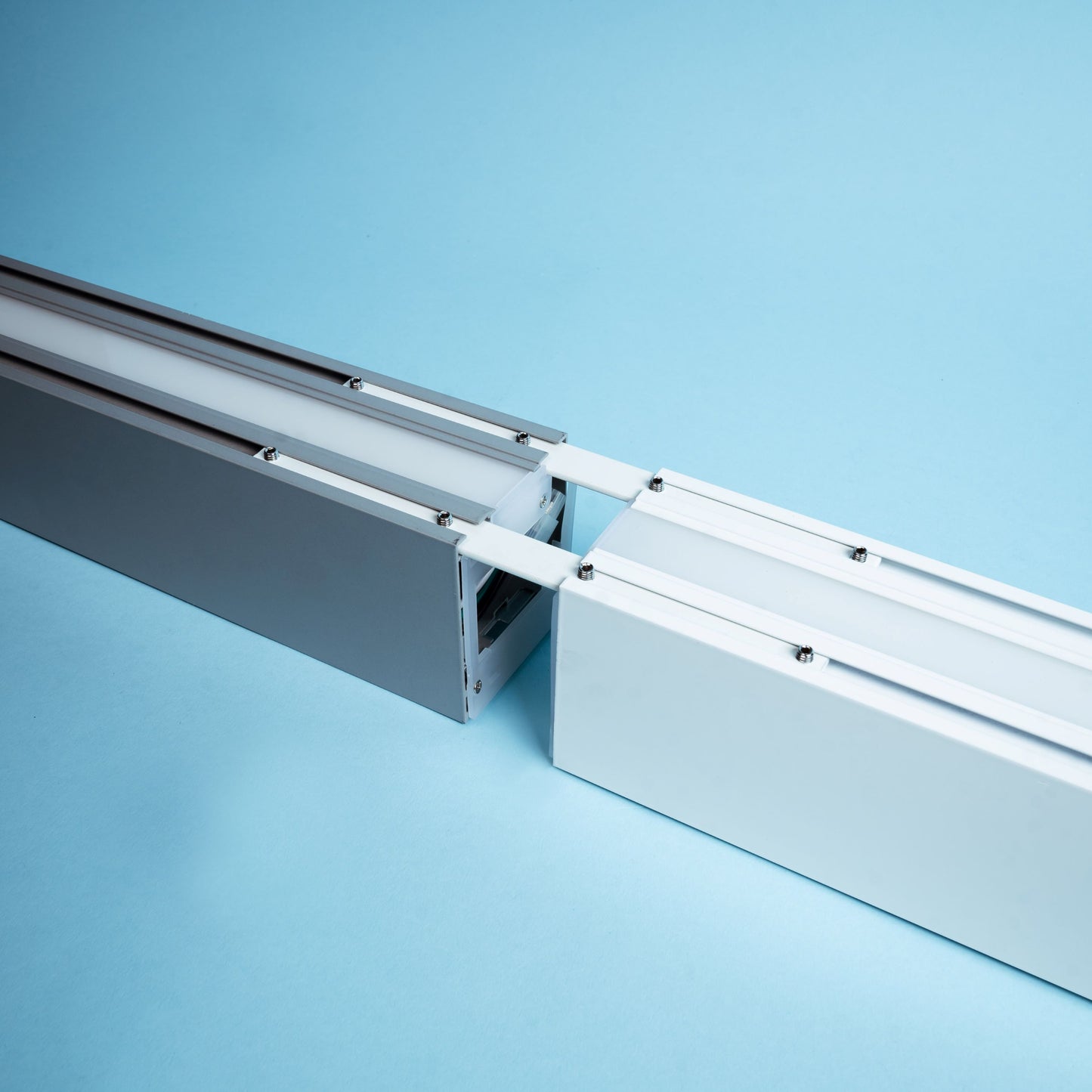 Euri Lighting EUD8-100W103sw-S Commercial LED 100-Watt 8 ft. Architectural Linear Up and Down Light Dual 3 Color Selectable Dimmable Linkable - Silver