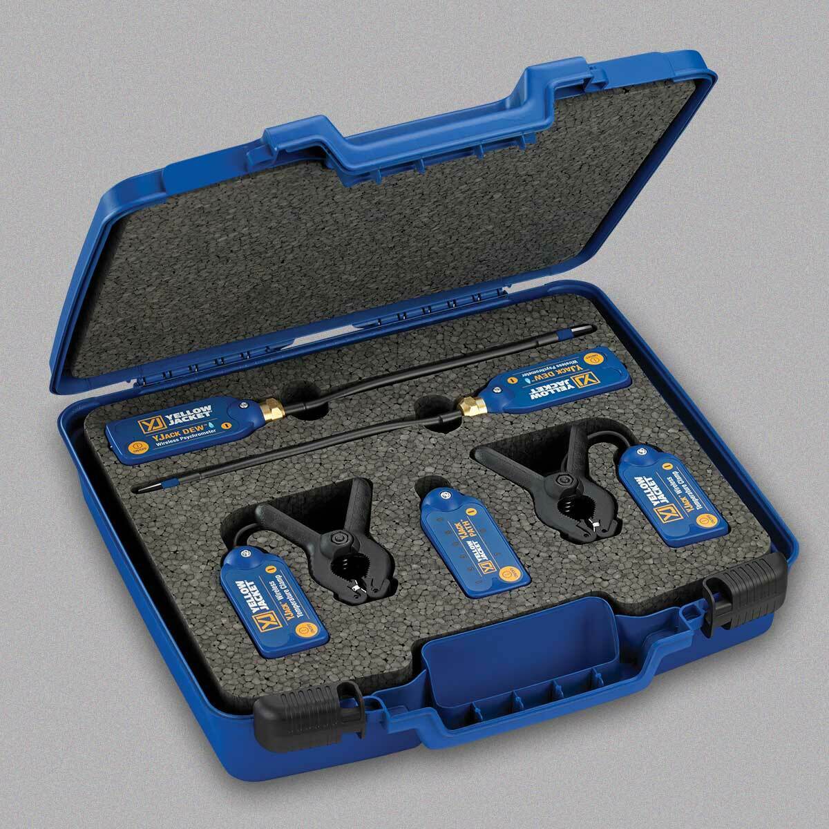Yellow Jacket 67071 YJACK® Temperature/Humidity Kit: (2) YJACK® Temperature Clamps, (2) YJACK DEW® Psychrometers, (1) YJACK PATH®