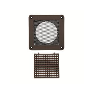 Lambro 674B-MLS 4 Inch Brown Plastic Fresh Air Intake Vent (Mini Louver) – Metal Bug Screen
