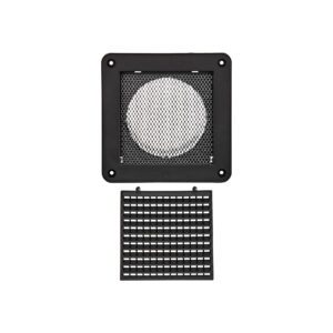 Lambro 674BL-MLS 4 Inch Black Plastic Fresh Air Intake Vent (Mini Louver) – Metal Bug Screen