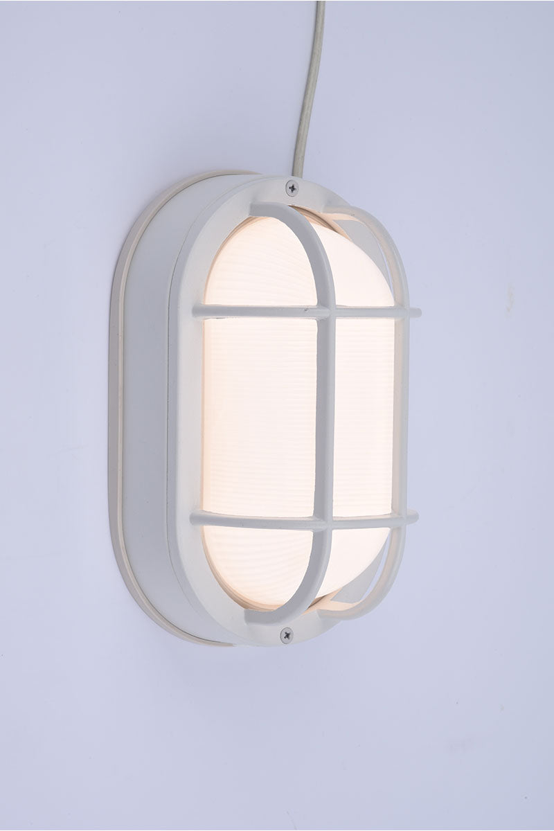 Euri Lighting EOL-WL14WH-3100se Residential LED 6.2-Watt Outdoor Bulkhead Wall Light Wet Rated 6 Color Selectable Non-Dimmable White Housing