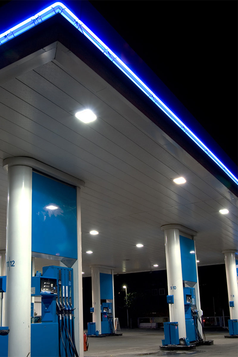 Euri Lighting ECS-150W1050 Commercial LED 150-Watt Square Canopy Light Waterproof IP65 Protection Dimmable