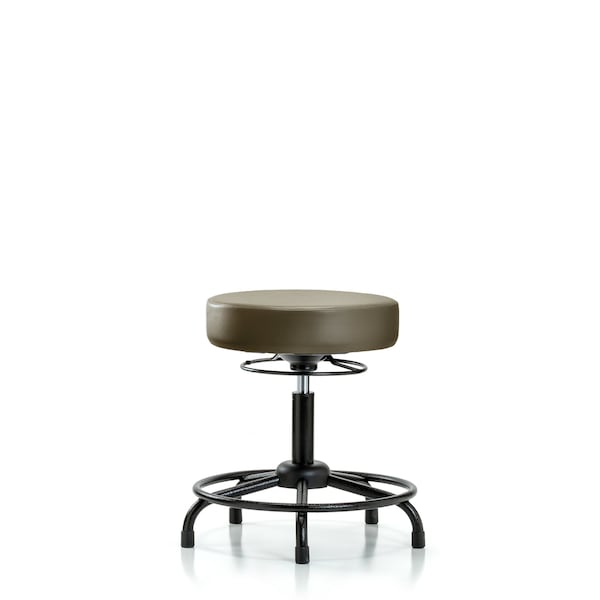 Blue Ridge Ergonomics VDHSO-RT-RG-8809 Rutledge Vinyl Stool without Back - Desk Height with Round Tube Base & Stationary Glides in Taupe Supernova™ Vinyl