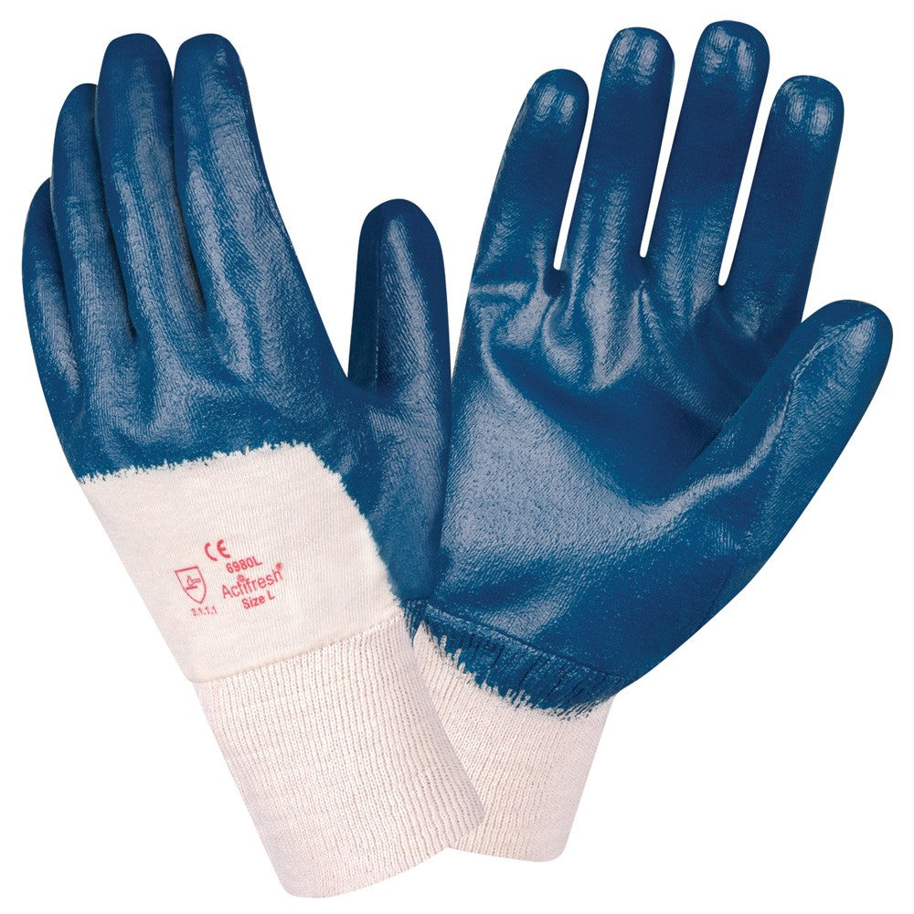 Cordova Safety 6980L Supported, Brawler II™, Nitrile, Smooth, Interlock