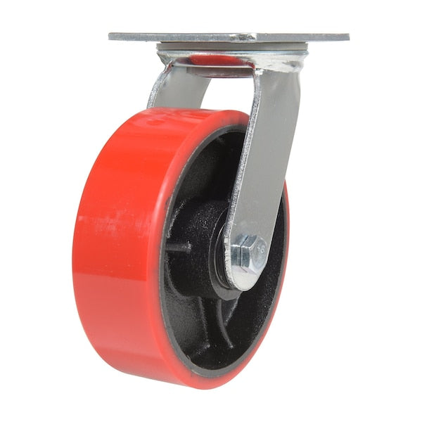 Vestil CST-VE-6X2PU-S Polyurethane Swivel Caster 6 In. Diameter x 2 In. Width 1232 Lb. Capacity Red/Black