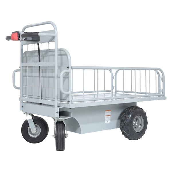 Vestil OROAD-1000 Steel Off-Road Traction Drive Cart 500 Lb. Rough Terrain Capacity Gray
