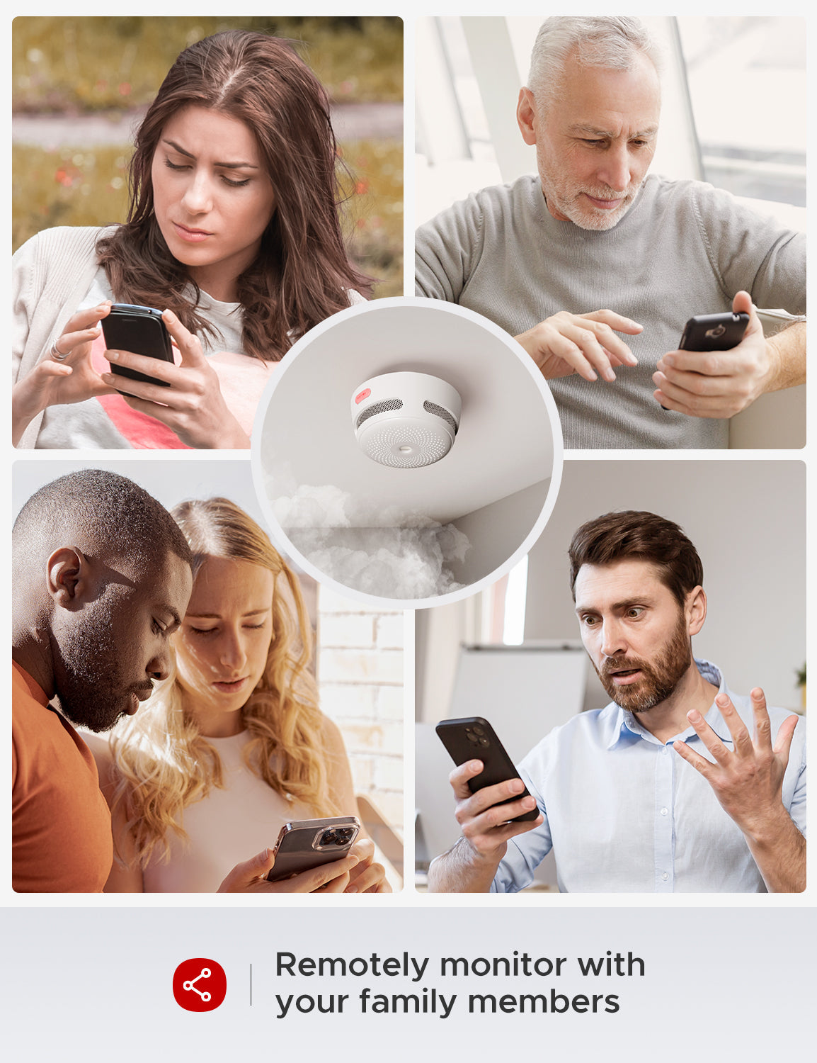 X-Sense FS31 XS01-M Interconnected Smart Smoke Alarm - 3*Alarm+1*SBS50 Base Station