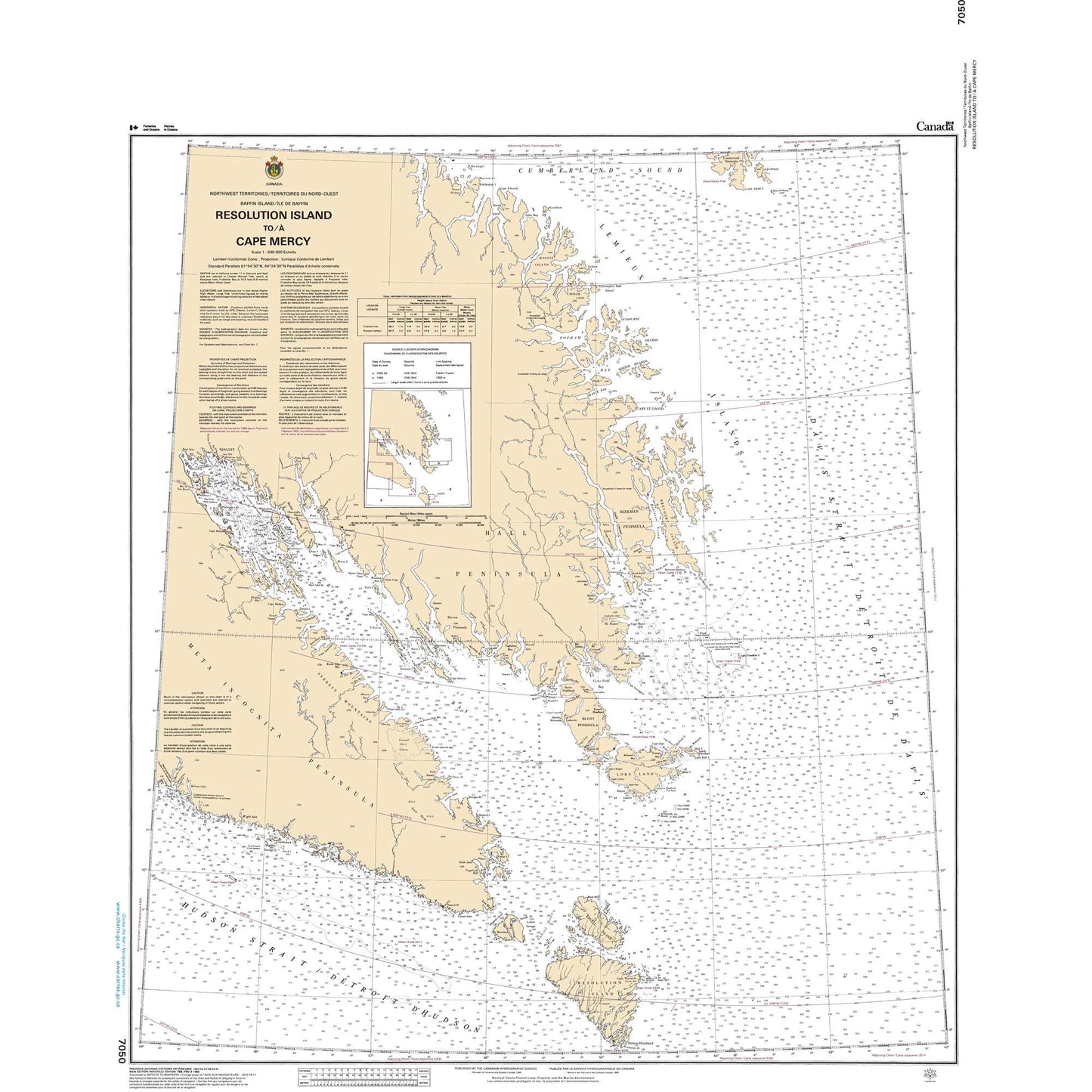 Paradise Clay CAN7050 CHS Chart Resolution Island to/ Cape Mercy