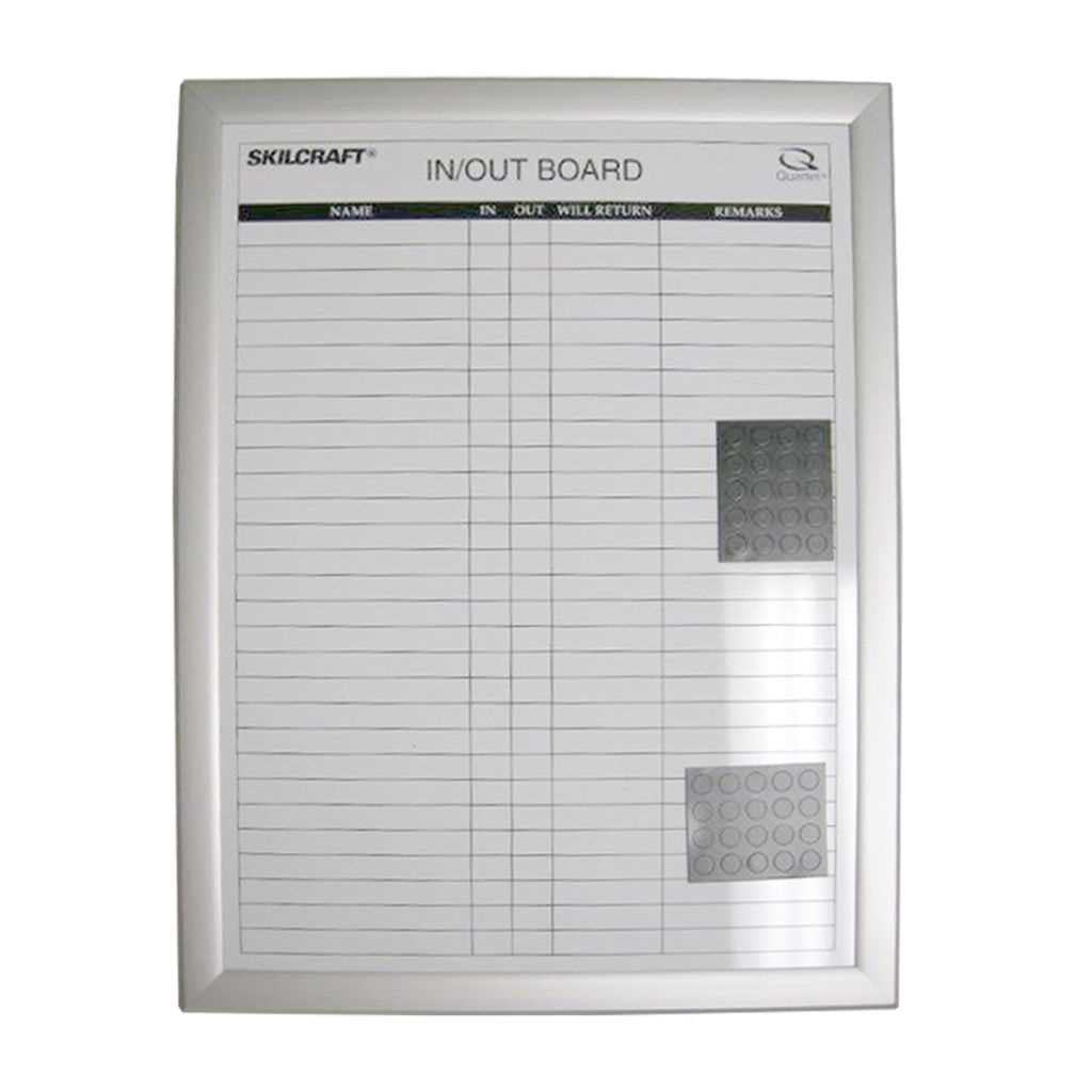 AbilityOne 7110015680403 Quartet/Skilcraft In/Out Board - 29 Person Capacity