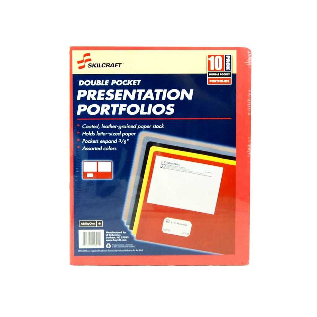 AbilityOne 71503209214 Skilcraft Portfolio Folder Asst 10/Pk - 2 - Assorted - 10/Pack