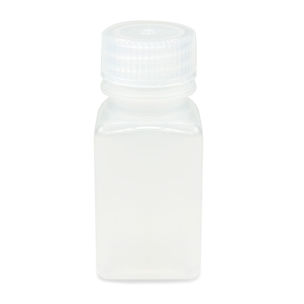 Globe Scientific 7160060 Bottle Wide Mouth Square PP Attached PP Screw Cap 60mL 12/Pack