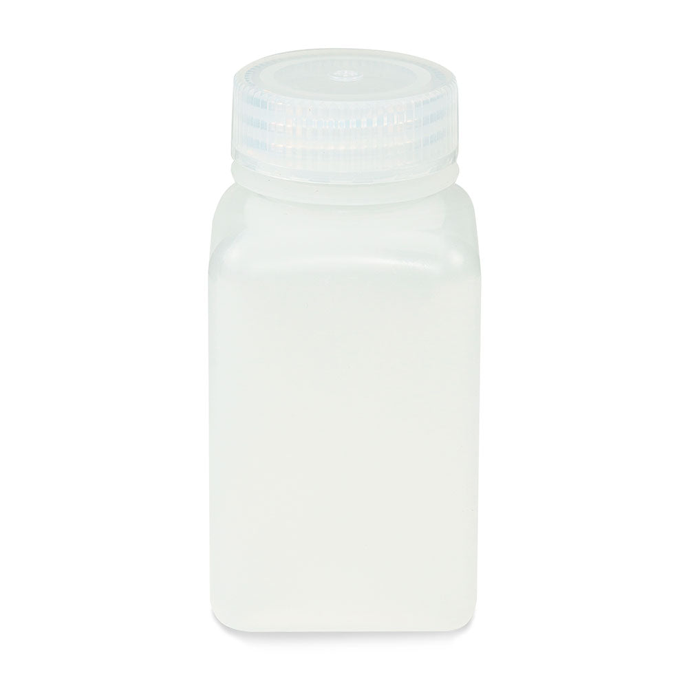 Globe Scientific 7160175 Bottle Wide Mouth Square PP Attached PP Screw Cap 175mL 12/Pack