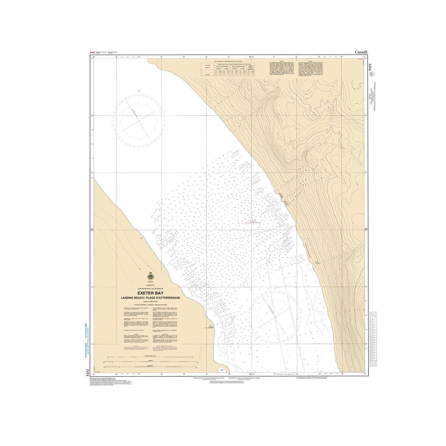 Paradise Clay CAN7171 CHS Chart Exeter Bay Landing Beach