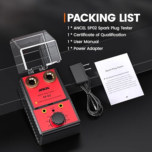 Ancel SP02 Dual-Hole Spark Plug & Ignition Coil Tester – Adjustable 0-6000 RPM Diagnostic Tool