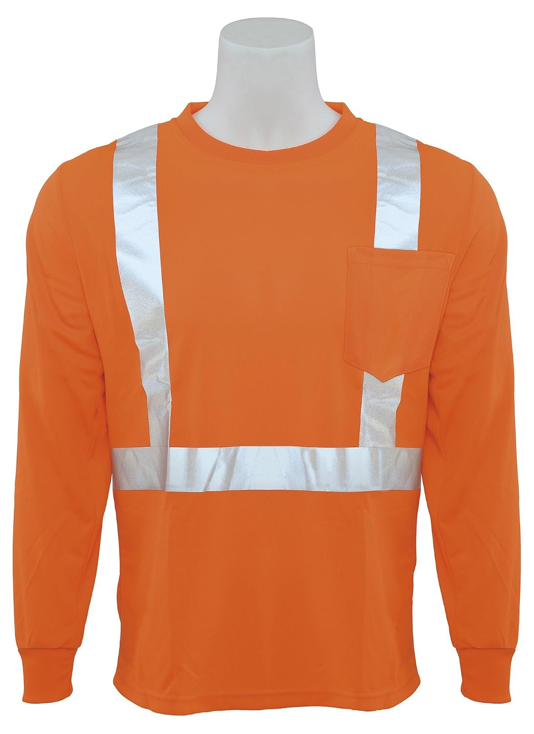 Delta Plus WEL64012HO2X 9007S Type R, Class 2 Birdseye Mesh Long Sleeve T-Shirt, Hi Viz Orange, 2X