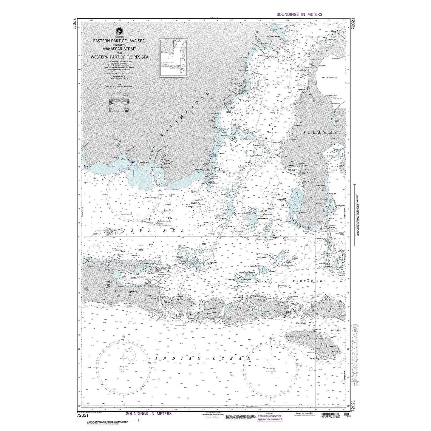Paradise Clay NGA_72021 NGA Chart Java Sea (Eastern Part) Incl Makassar