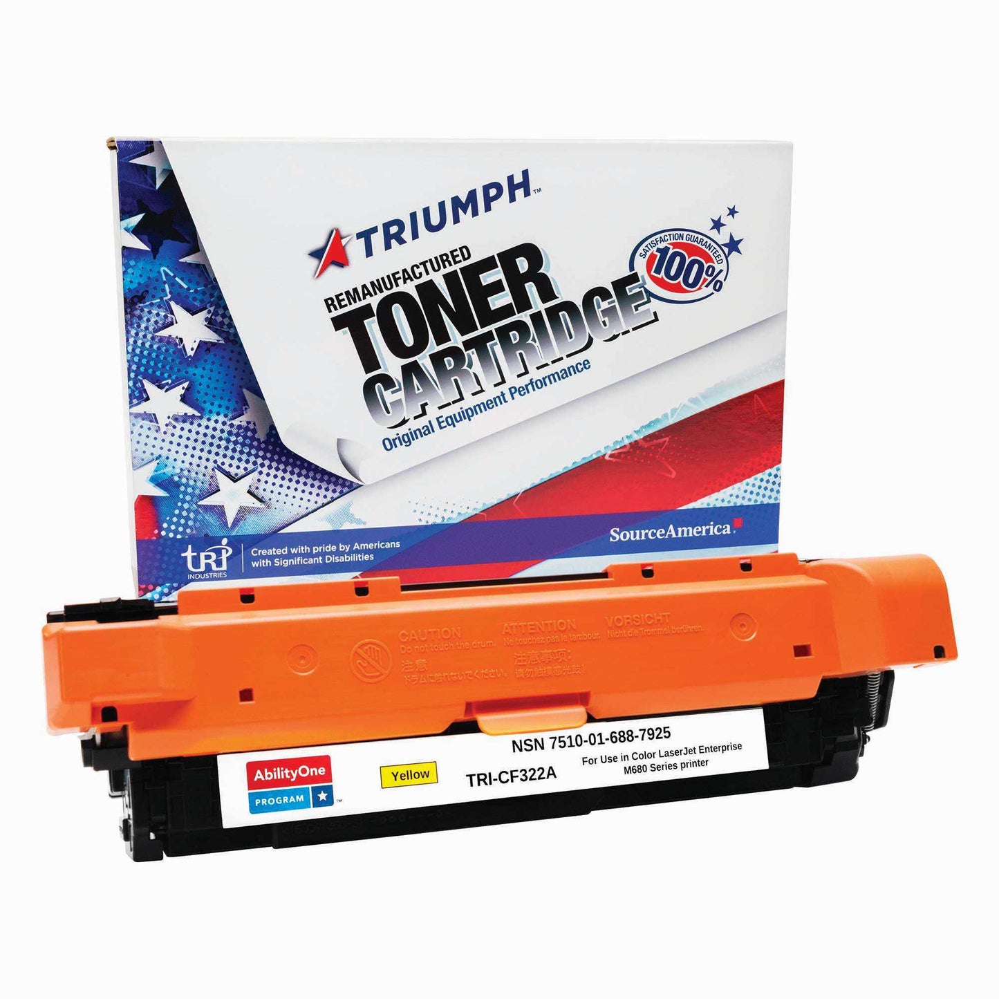 AbilityOne 7510016887925 Reman Toner Cartridge Hp 653A Series Compatible Yellow Ink
