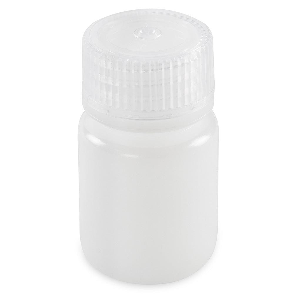 Globe Scientific 7510030BKS Bottle Wide Mouth Round HDPE with PP Closure 30mL Bulk Packed with Bottles and Caps Bagged Separately 1000/Case