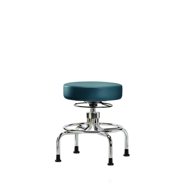 Blue Ridge Ergonomics VSLMD-CR-RG-8801 Vinyl Screw-Lift Stool - Medium Bench Height with Stationary Glides in Marine Blue Supernova™ Vinyl