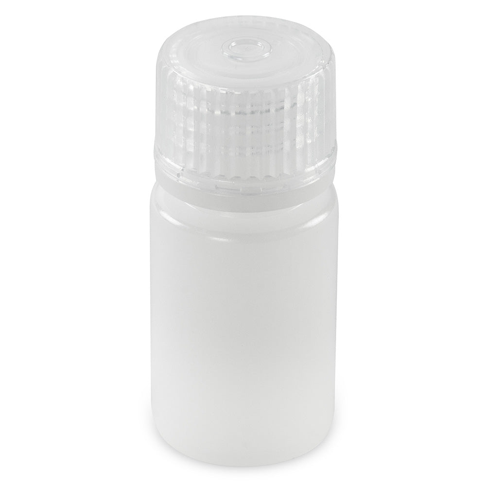 Globe Scientific 7560015BKS Bottle Narrow Mouth Boston Round HDPE with PP Closure 15mL Bulk Packed with Bottles and Caps Bagged Separately 2000/Case