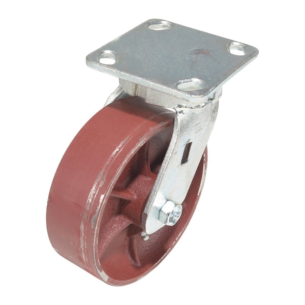 Vestil CST-VE-6X2DS-S Cast Iron/Steel Swivel Caster 6 In. Diameter x 2 In. Width 2000 Lb. Capacity Maroon