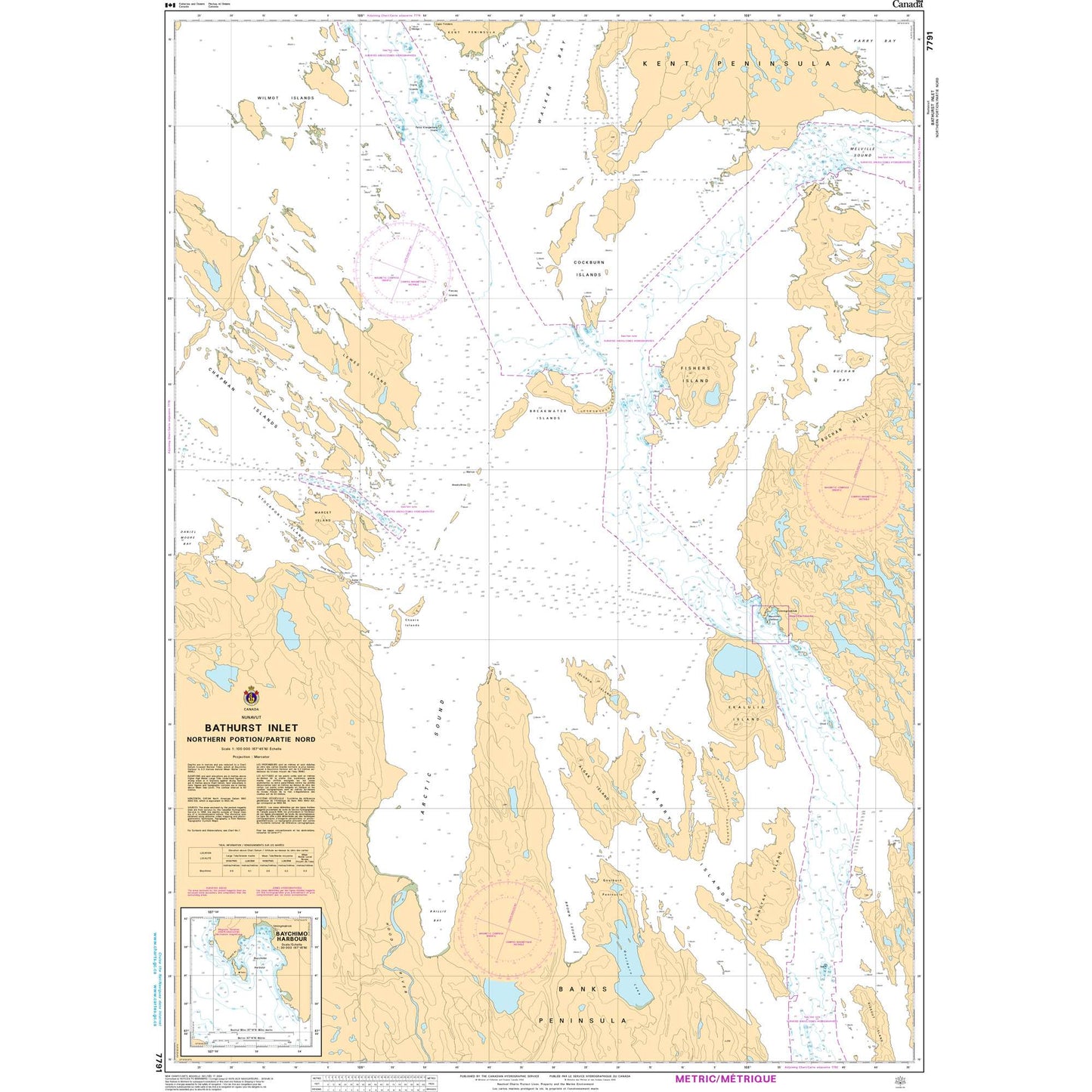 Paradise Clay CAN7791 CHS Chart Bathurst Inlet - Northern Portion/Partie nord