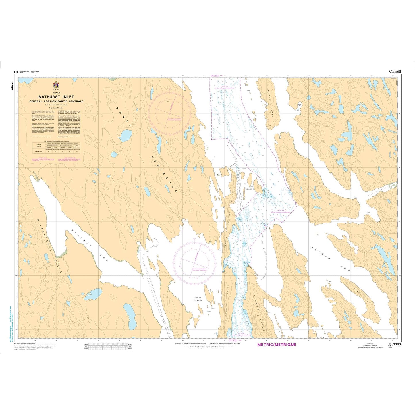Paradise Clay CAN7792 CHS Chart Bathurst Inlet - Central Portion