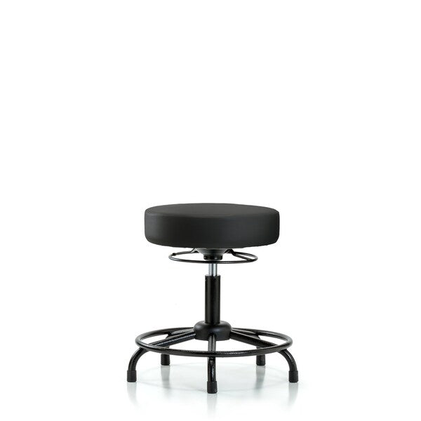 Blue Ridge Ergonomics VDHSO-RT-RG-8540 Rutledge Vinyl Stool without Back - Desk Height with Round Tube Base & Stationary Glides in Black Trailblazer™ Vinyl