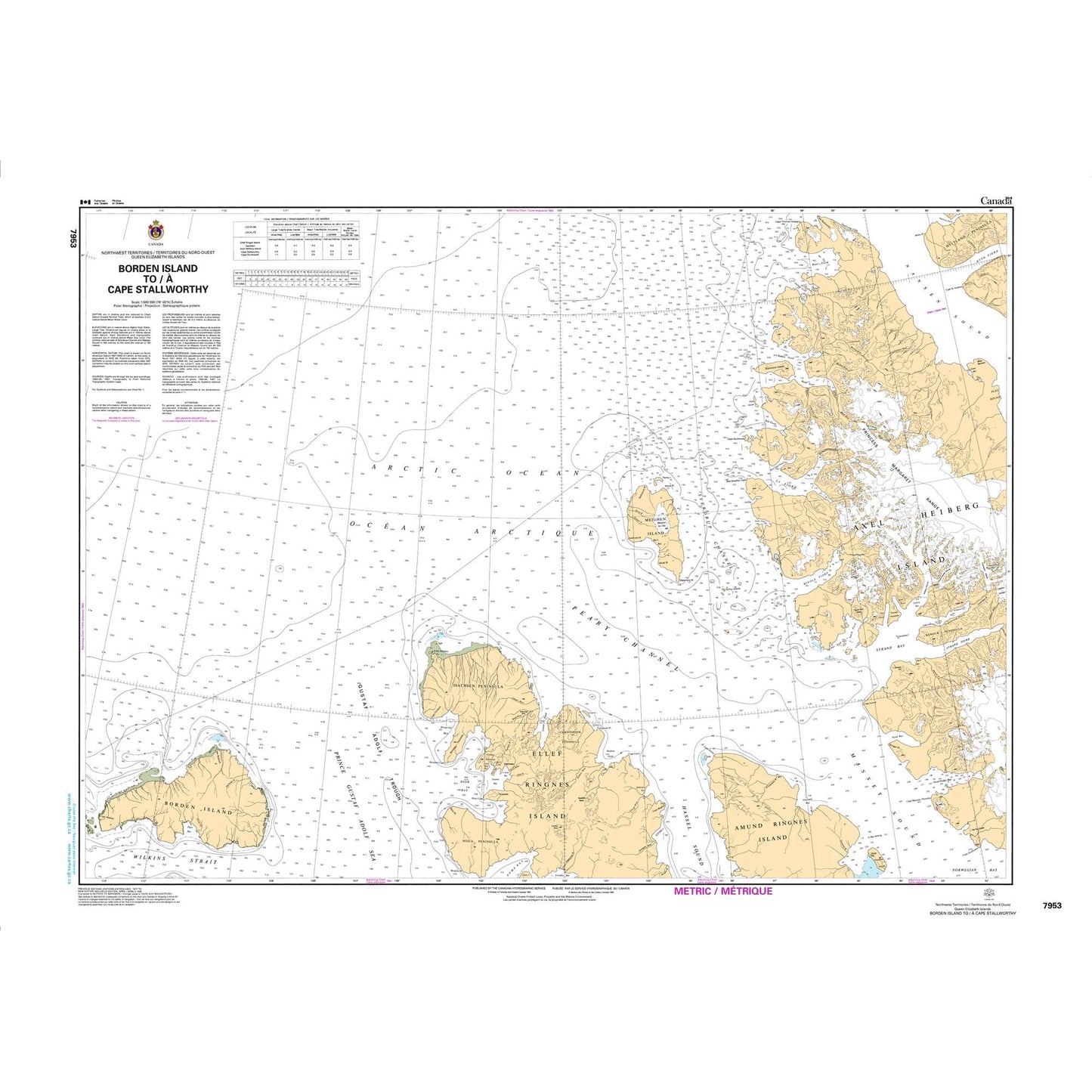 Paradise Clay CAN7953 CHS Chart Borden Island to/ Cape Stallworthy