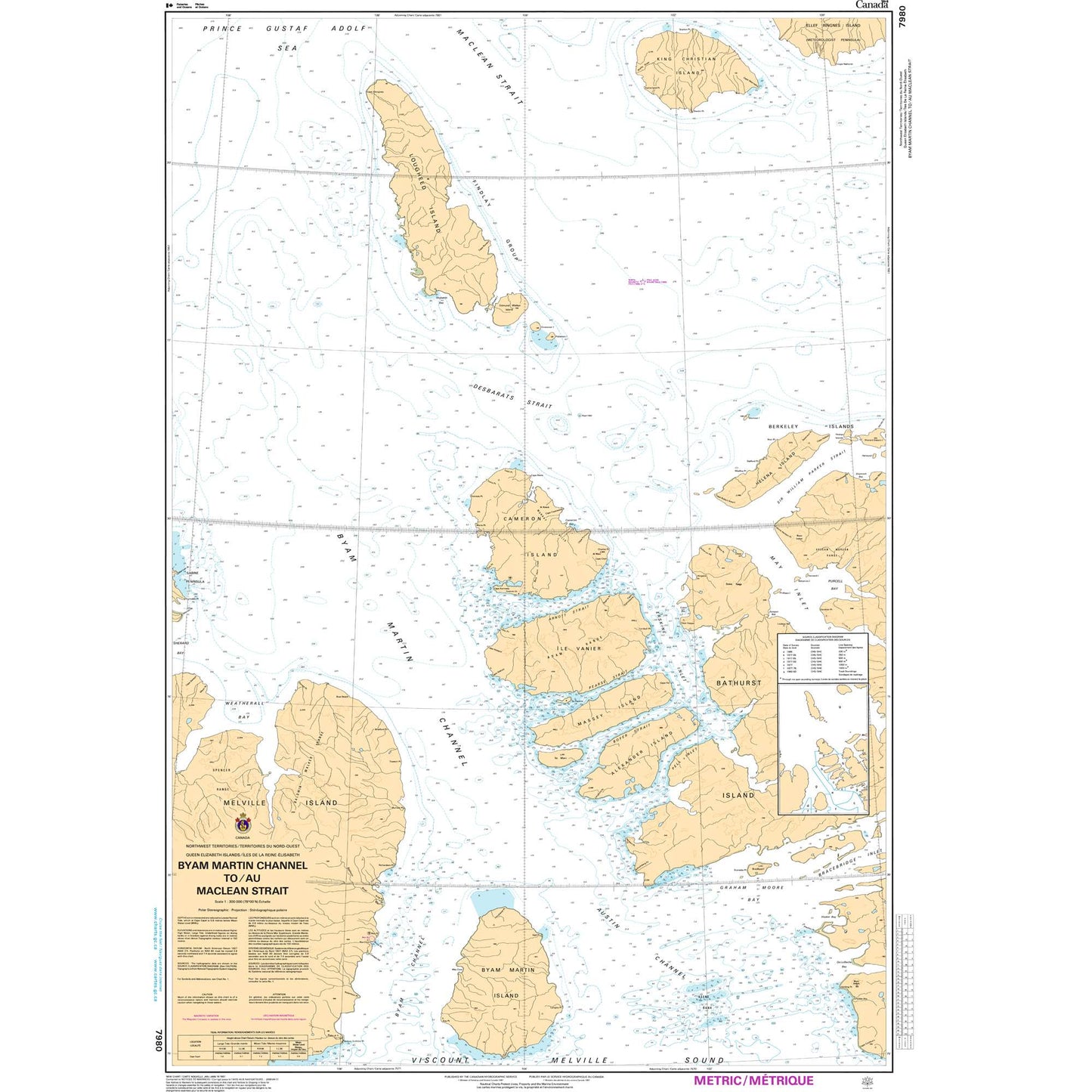 Paradise Clay CAN7980 CHS Chart Byan Martin Channel to/au Maclean Strait