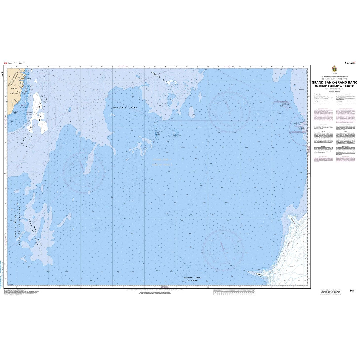 Paradise Clay CAN8011 CHS Chart Grand Bank, Northern Portion/ Grand Banc, Partie Nord