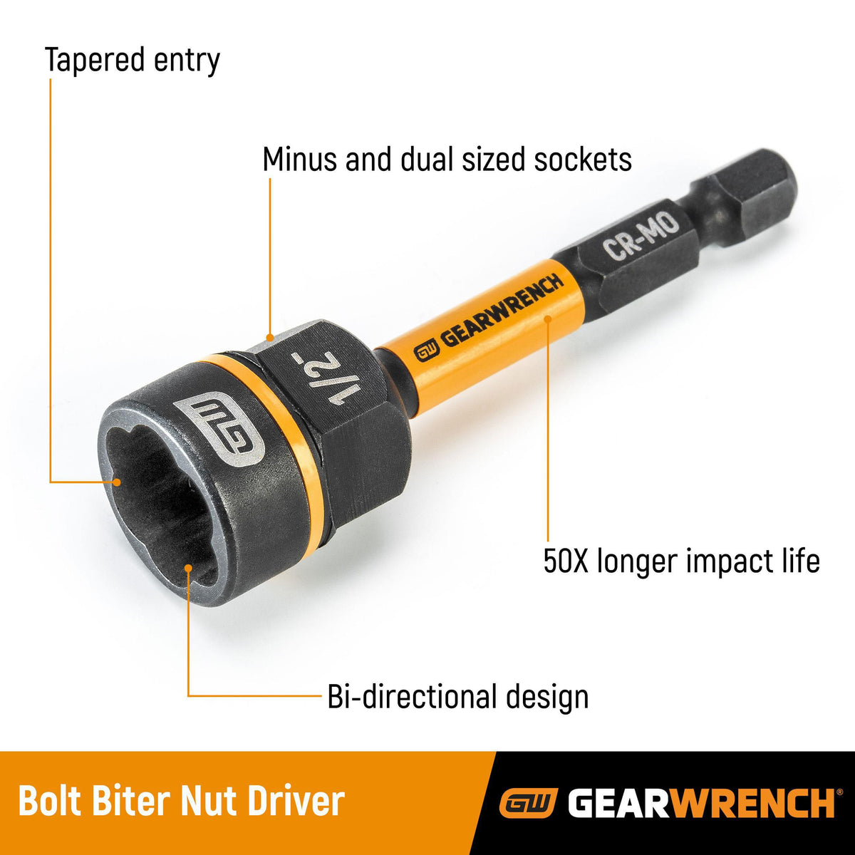 Gearwrench 86173 1/4" Bolt Biter™ Impact Nut Extractor & Driver